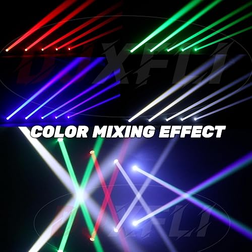 Miniatura 7 de Luces LED de cabeza móvil de 90 W, mini haz, luces de escenario, punto súper brillante RGBW 4 en 1 DMX 512 13CH activado por sonido para boda, DJ,