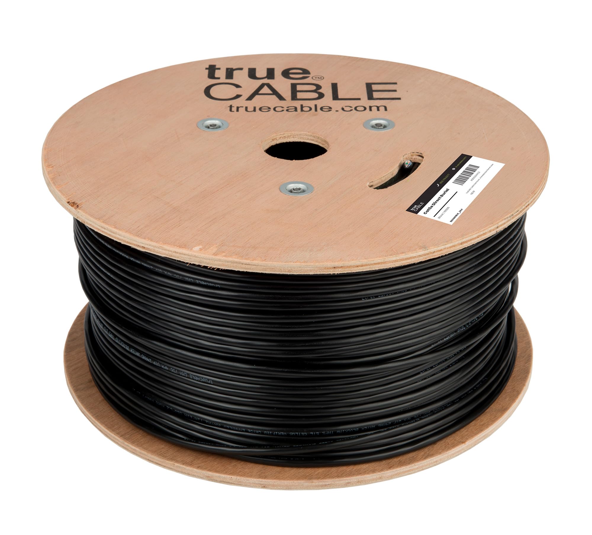 trueCABLE Câble Ethernet Cat5e 304,8 m, étanche et direct à enterrer CMX, 24 AWG en cuivre massif, 350 MHz, certifié ETL, non blindé, UTP, en vrac.