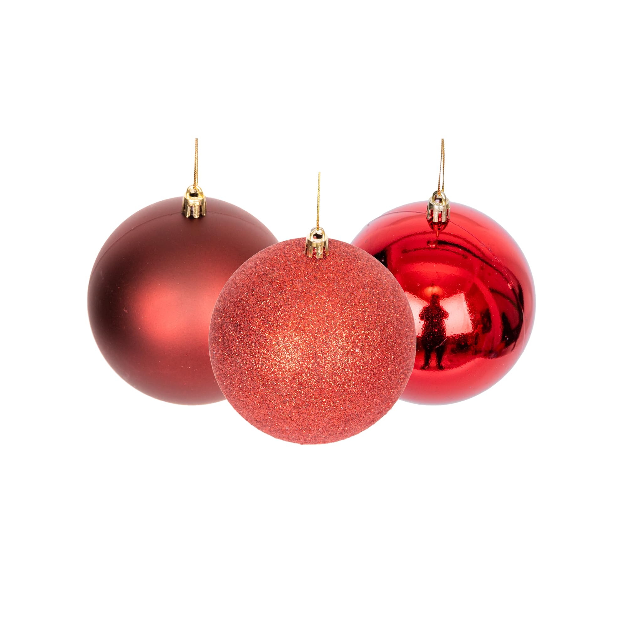 60mm/18Pcs Christmas Baubles Shatterproof Dark Red, Christmas Tree Decorations Ball Ornaments Balls Xmas Hanging Decorations Holiday Decor - Shiny,Matte,Glitter