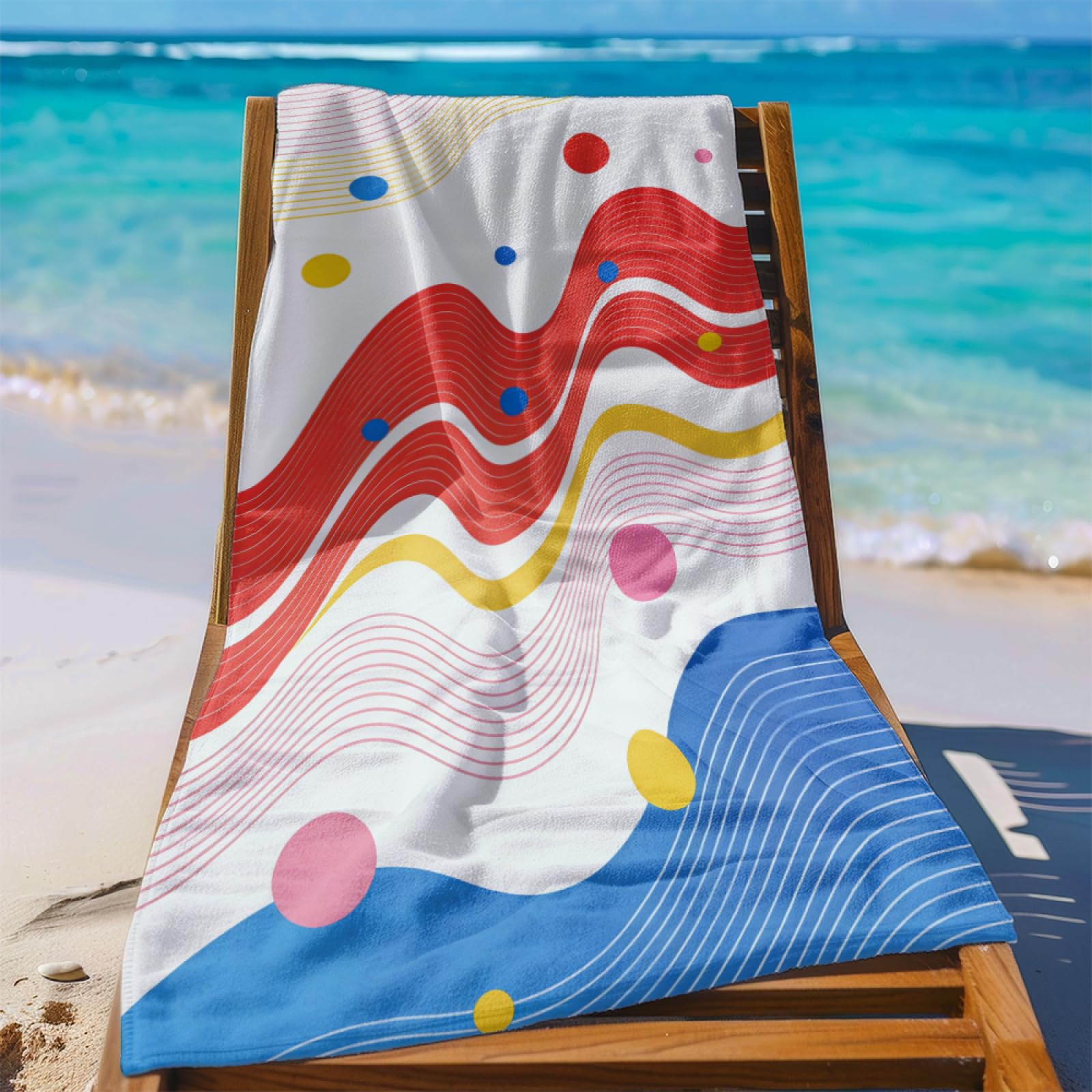 Telo Mare Microfibra 210x230 Rosso, Blu, Giallo Telo Spiaggia Grande Antisabbia,XXL Asciugamano Mare, Asciugatura Rapida, Stuoia Spiaggia Leggero E Portatile