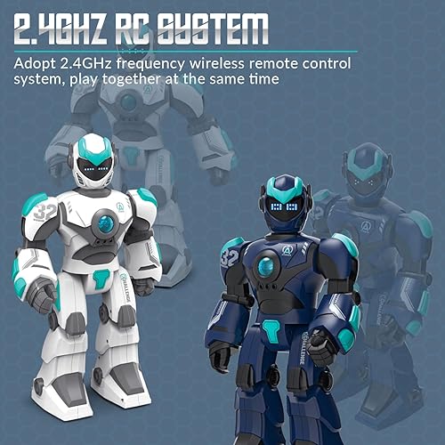 Miniatura 6 de STEMTRON Robot de juguete para niños, robot programable de control remoto con detección de gestos, control de voz y cara LED, 15 34 pulgadas