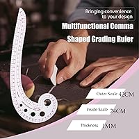 Vista 6 de Curva francesa, regla de curva francesa de costura DIY, regla de costura métrica, regla de clasificación de comas, herramienta de plantilla