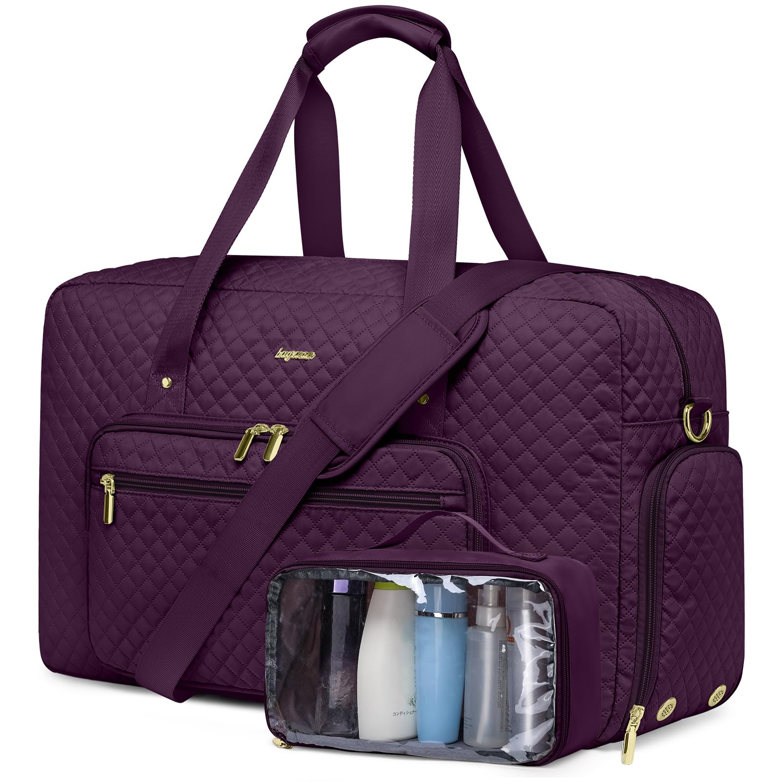 Large Travel Duffle Bag for Women: Carry On Weekender Bags for Womens with Shoe Compartment Overnight Duffel Bags with Wet Toiletry Pocket for Weekend