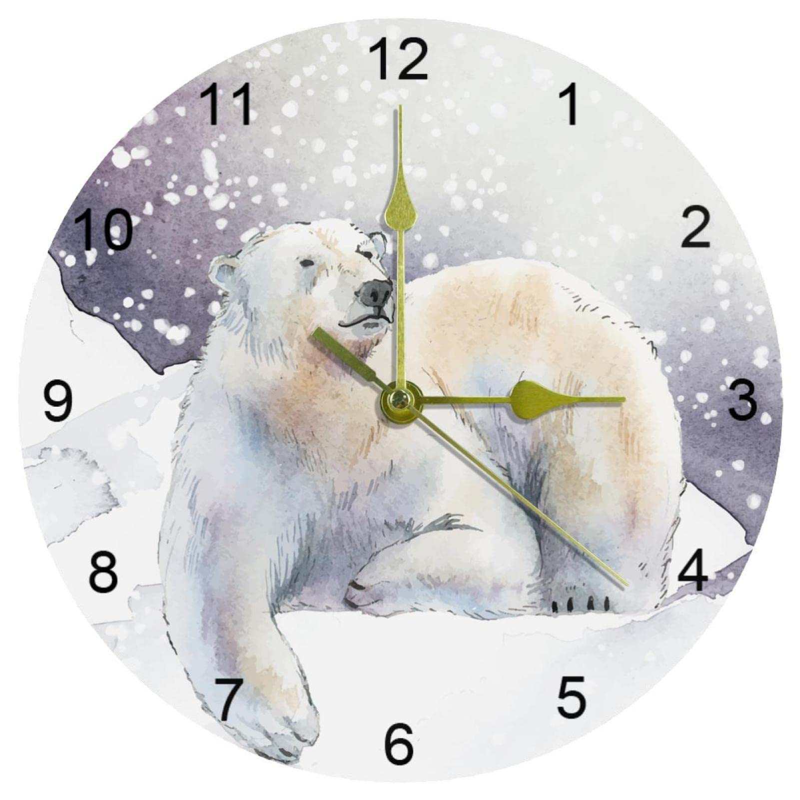 Horloge murale ronde silencieuse de 25,4 cm à quartz pour chambre, salon et cuisine à piles