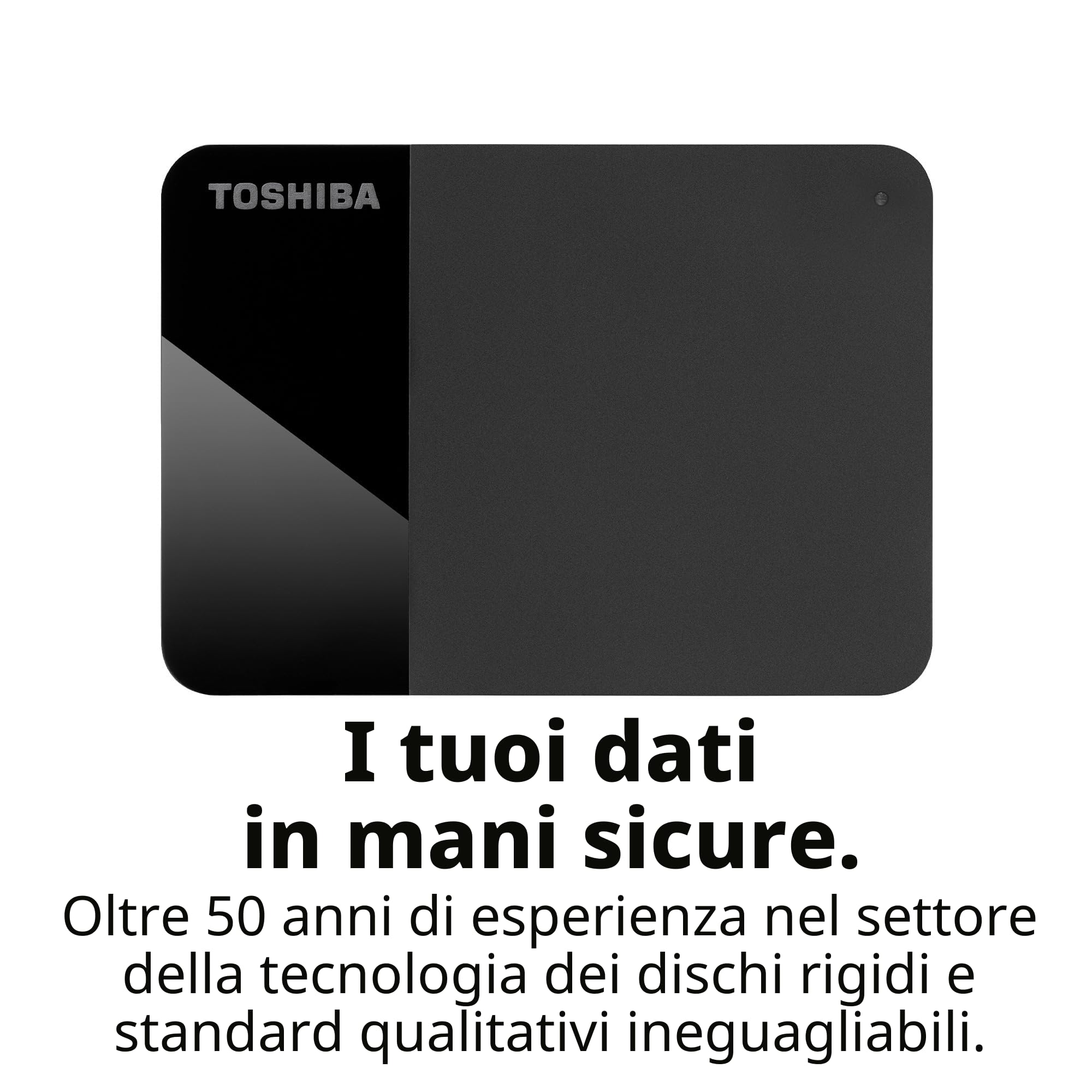 Toshiba Canvio Ready da 1 TB - Disco rigido esterno portatile da 2,5 pollici con USB 3.2 Gen 1 ad alta velocità, compatibile con Microsoft Windows 8.1, 10, 11 e macOS, nero (HDTB410EK3AA)