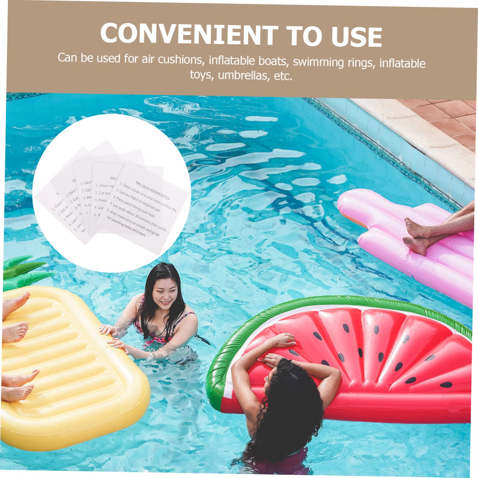 TEHAUX 100stücke Tpu Reparaturpatch Selbstklebendes Für Zelt Luftmatratze Schwimmring Temperaturbeständig Unsichtbar Für Haushaltsbedarf Und Outdoor-aktivitäten