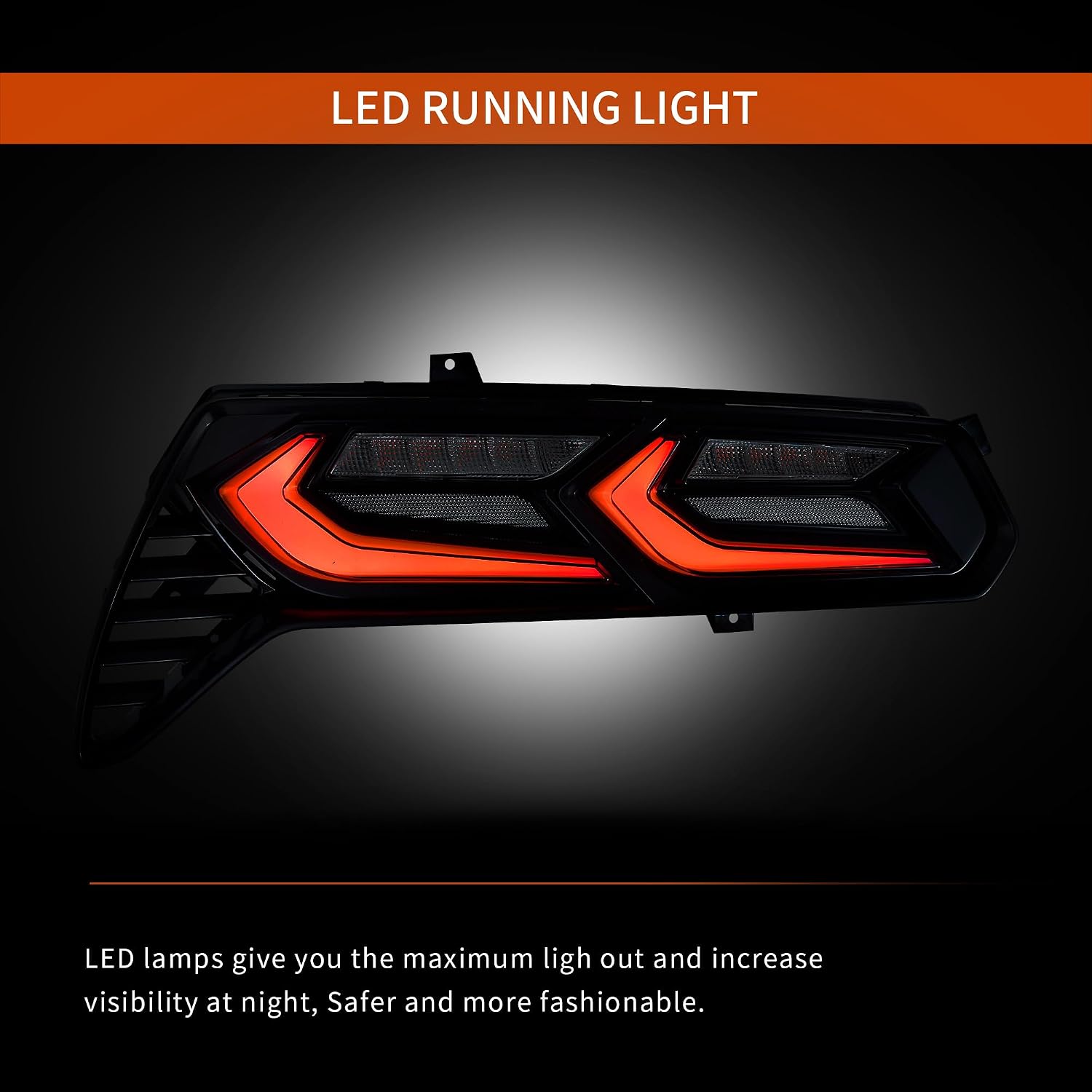 VLAND LED Tail Lights Compatible For 2014-2019 Chevy Corvette C7 With Startup Animation, Sequential Turn Signal Rear Lamps Assembly, Red and Smoked Lens Style