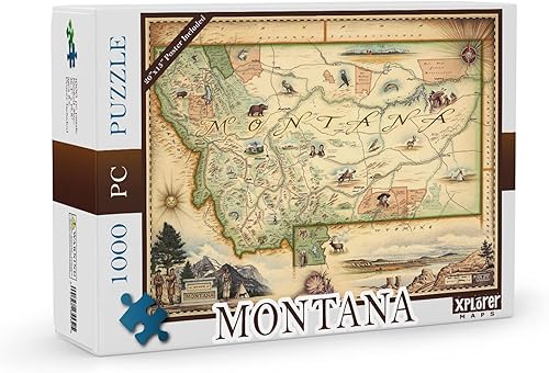 Miniatura 5 de Great Smoky Mountains National Park Rompecabezas de cartón, 1000 piezas, ilustrado a mano, educativo, actividad familiar, a partir de 7 años,