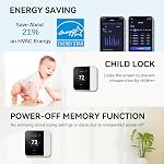 Vine Thermostat for Home with Touchscreen Color Display, WiFi Smart Thermostat Compatible with Alexa and Google Assistant, 7day/8period Programmable, Energy Saving, C-Wire Required, Screen Size 2.8"