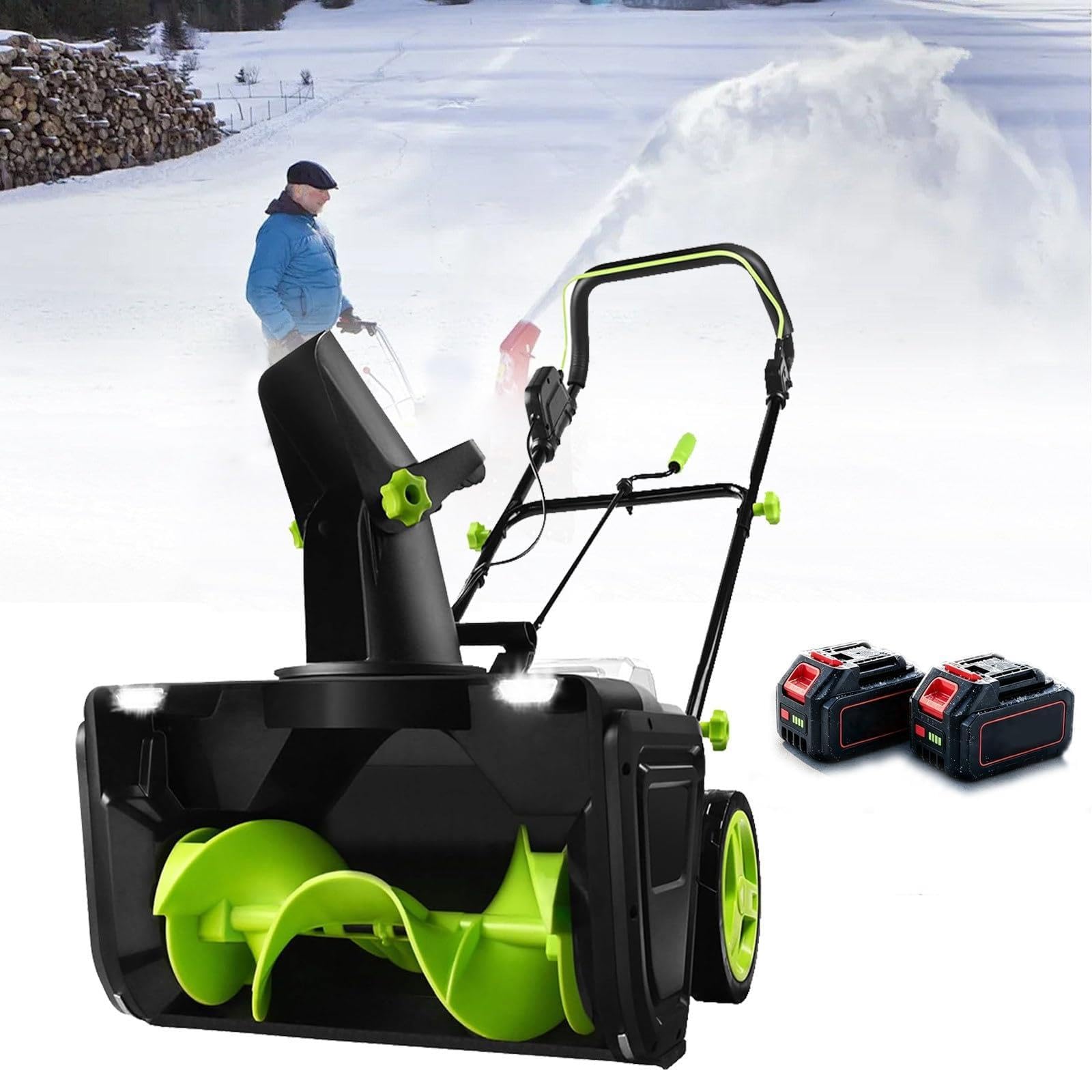 Quitanieves eléctrico de 22 Pulgadas, barredora de Nieve Manual