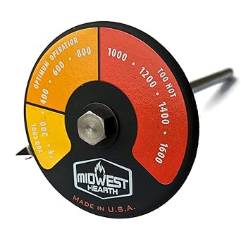 Midwest Hearth Probe Thermometer for Wood Stove with Double Wall