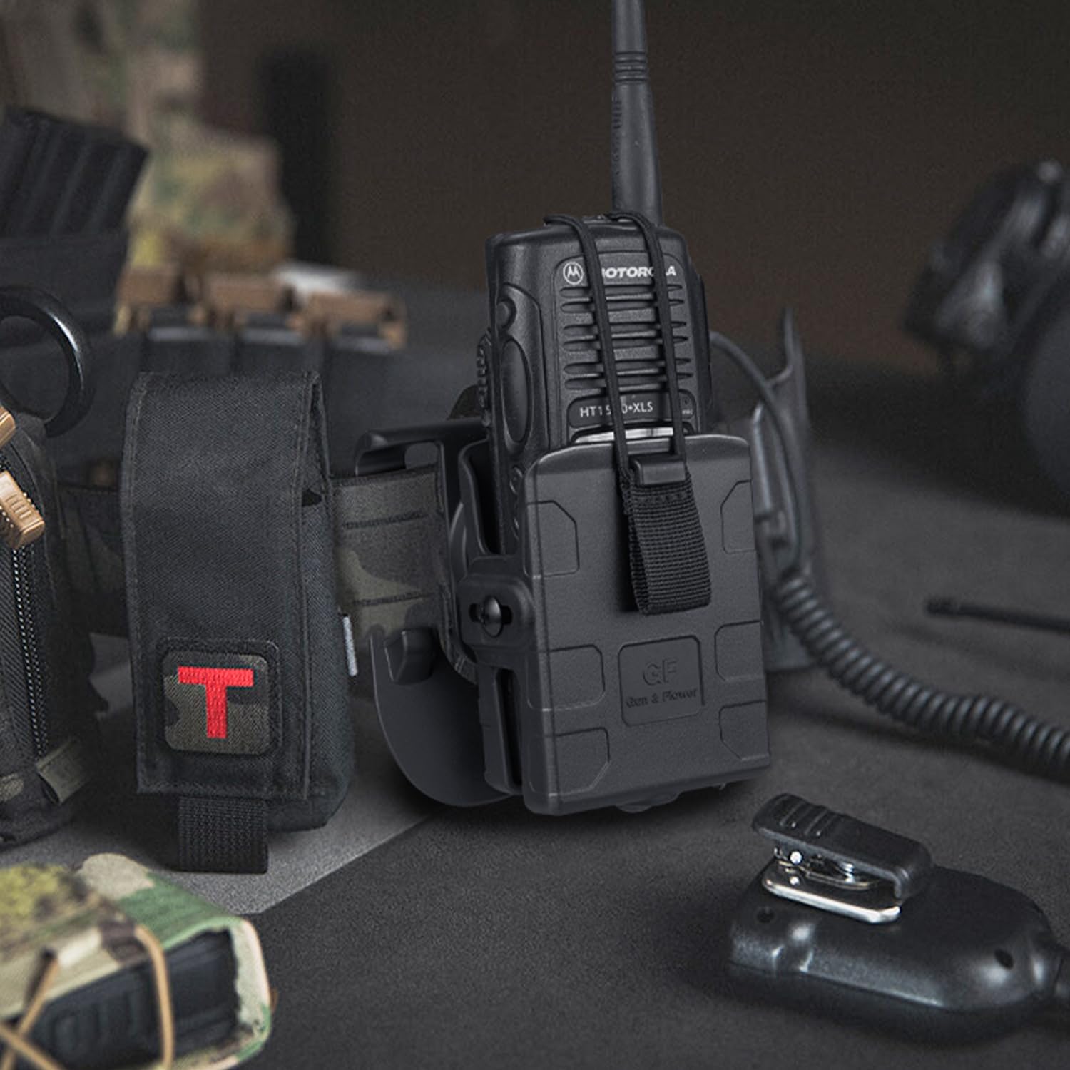 GUN & FLOWER Universal Tactical Radio Holster Holder Case for Two-Way Walkie Talkies, Radio Pouch for Motorola, Kenwood, Hytera Many Types, Adjustable Accessories- Green