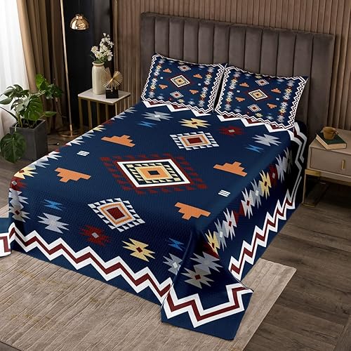 Vista 97 de Erosebridal Ethnic Tribe Feather Coverlet Set Geometric Aztec Bedspread,Western Quilted King African Tribe Arrow Retro Vintage Exotic Geometric