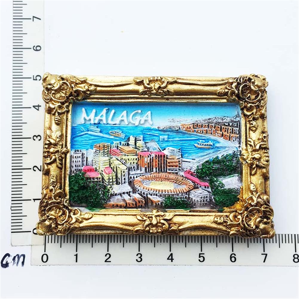 Calendario Magnetico 3D A Forma Di Cuore - Malaga Spagna - Souvenir Da Frigorifero Fatto A Mano