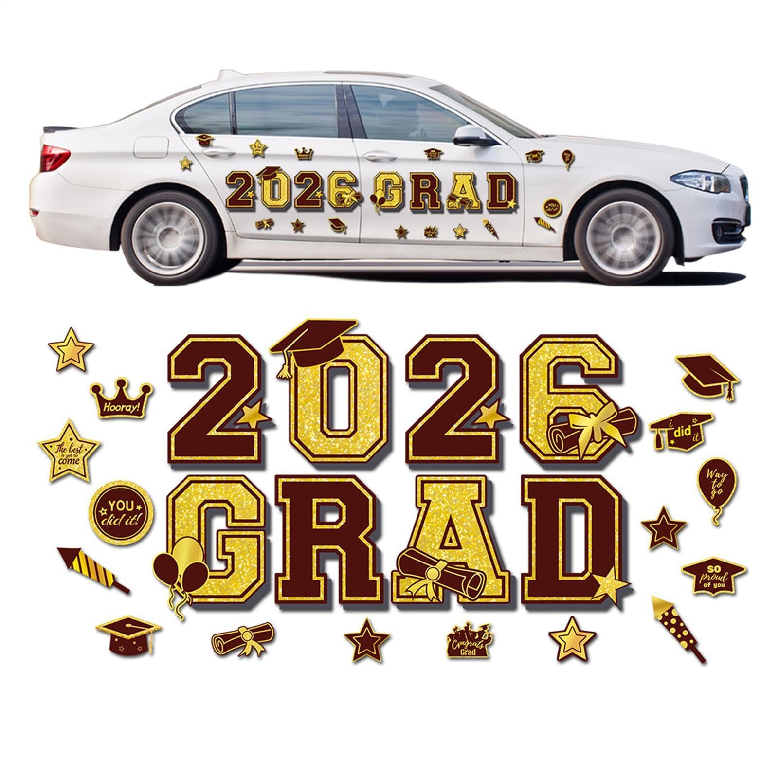 Lot de 24 aimants de voiture amovibles pour fête de diplôme 2026