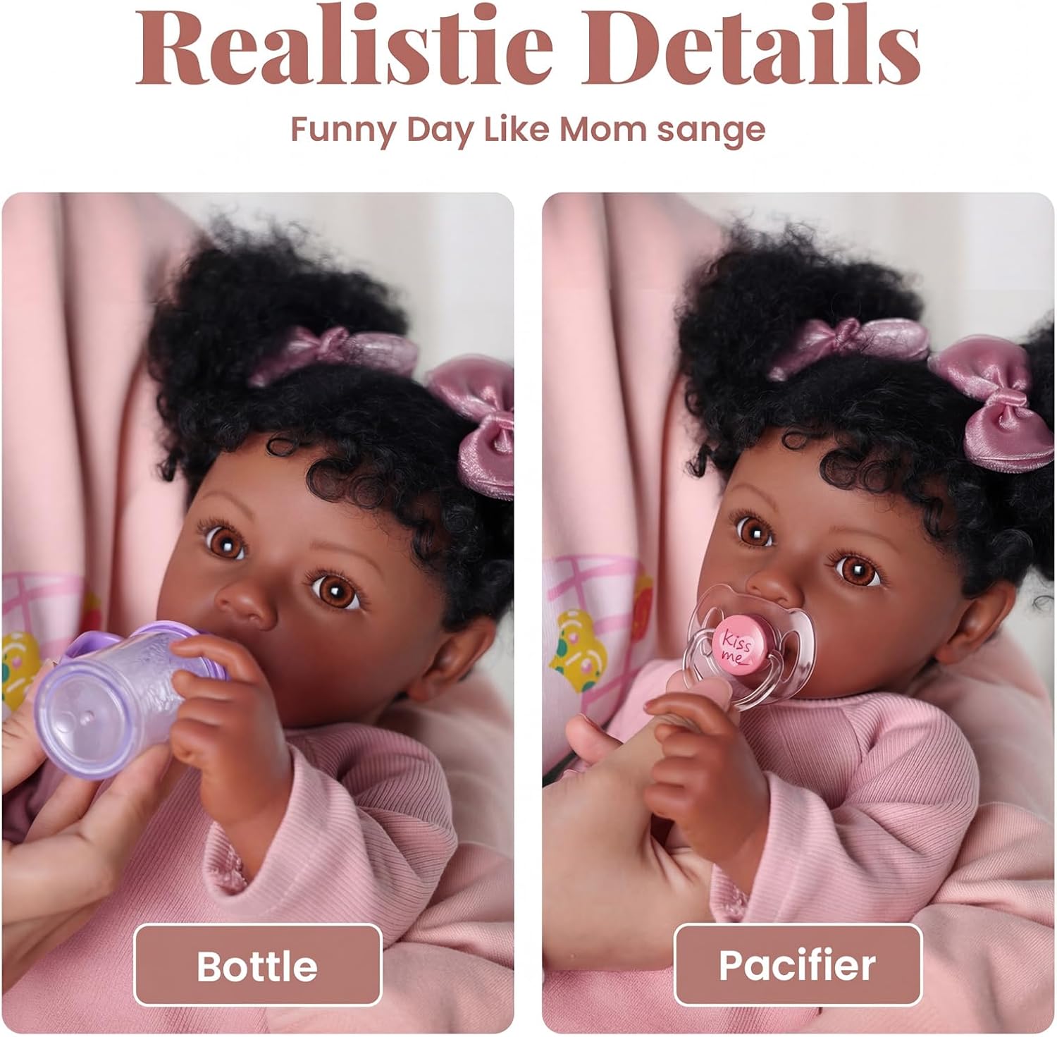 BABESIDE Lifelike Reborn Baby Dolls Black Girl- 20 Inch Soft Body Realistic-Newborn Handmade Real Life Baby Dolls Christmas with Clothes and Toy Accessories Gift for Kids Age 3+