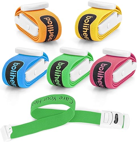 Paquete de 5 torniquetes ajustables Banda elástica de liberación rápida hebilla torniquete de emergencia para el hogar, deportes al aire libre,