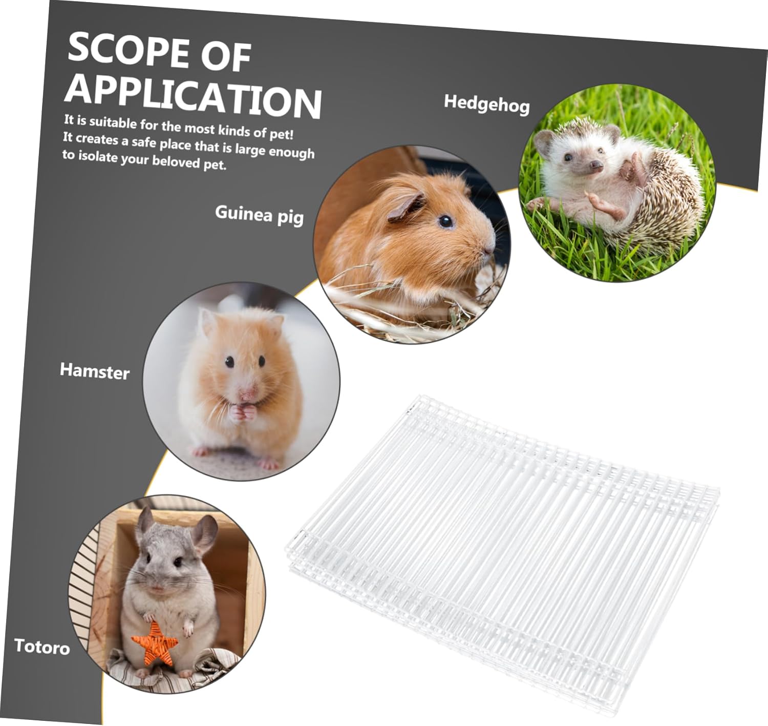 6ft Detachable Metal PET Playpen for Small Animals Foldable Indoor Outdoor Fence Thickened Hamster Exercise Enclosure Carrying Case