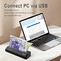 Vista 3 de Bagana Impresora de plantillas de tatuajes térmica Bluetooth impresora de transferencia de tatuajes temporal Kit de máquina de tatuaje inalámbrica