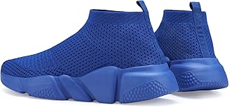 Santiro Mens Walking Shoes Breathable Knit Slip On Sneakers Lightweight Athletic Gym Shoes