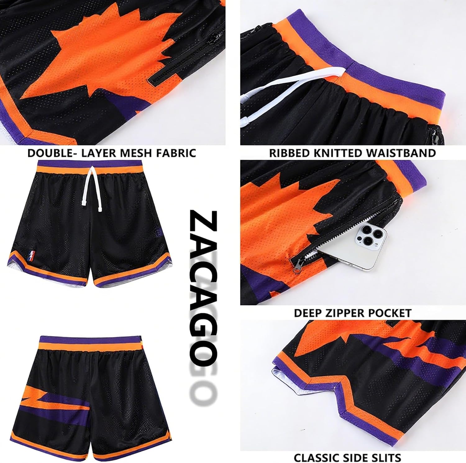 Mens Retro Basketball Shorts Cool Lightweight Mesh Gym Shorts Graphic Sports Athletic Drawstring Short - Image 4