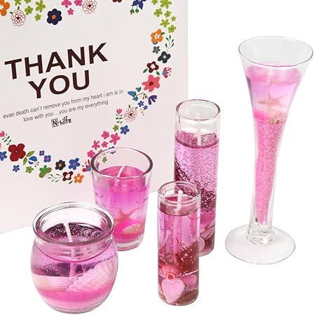 Amazon N Hilfe アロマキャンドル 貝殻 ジェル 5個 セット ピンク N Hilfe エン ヒルフ アロマキャンドル