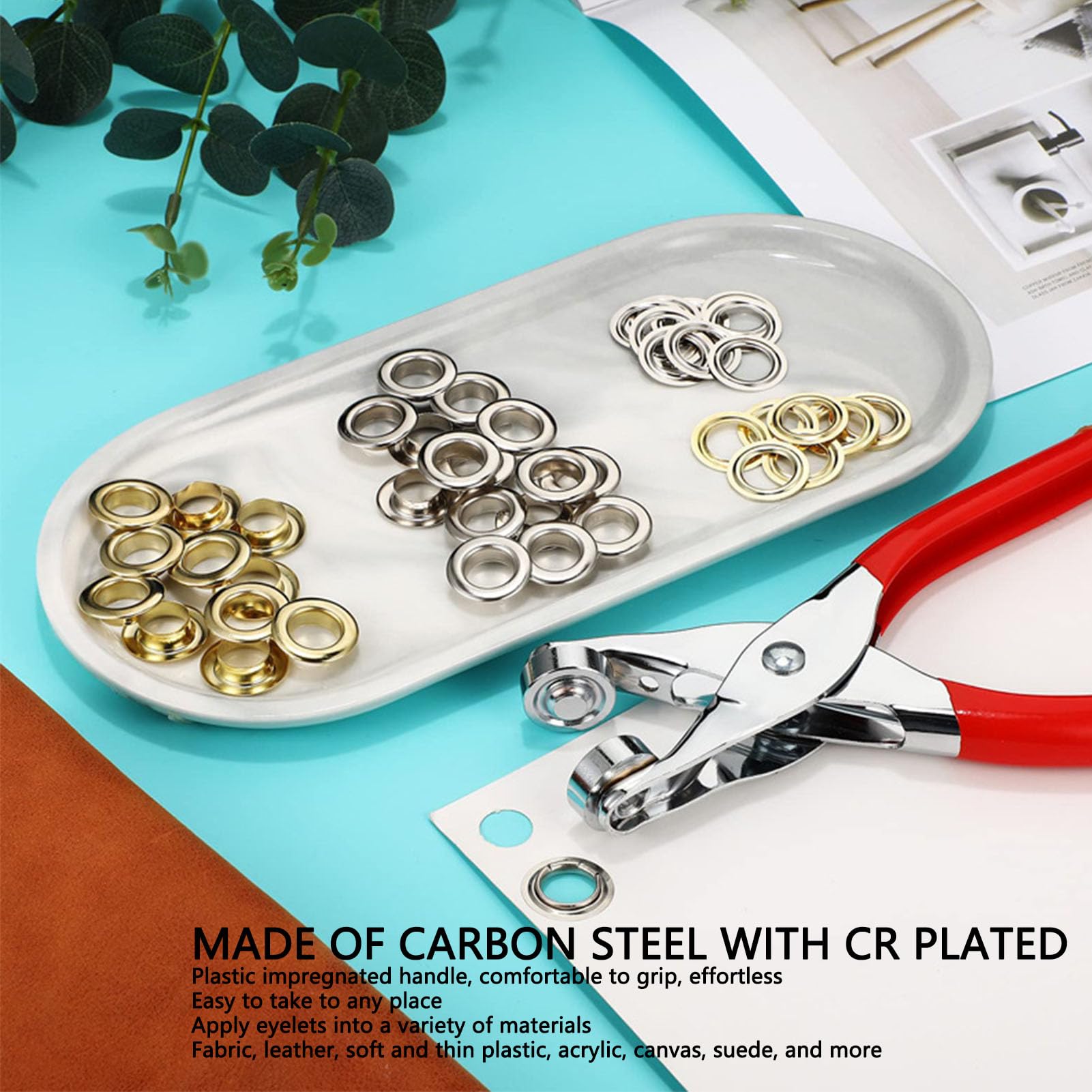perforadora, Kit de alicates for ojales metal con 1/2 pulgada for manualidades, herramienta perforadora 12 mm for cuero y lonas