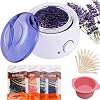 Wax warmer wax heater hair removal waxing device hot wax hair removal with 4 wax bean bags 10 wooden spatulas eyebrow face armpit bikini leg waxing at home