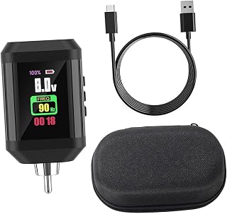 Tattoo Machine Power Supply, Tattoo Machine Battery Protection System Wireless Interface USB Rechargeable LCD Display Color Screen for Tattooist for Salon (Black)