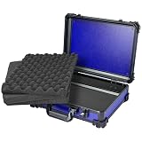 HMF 15502-05 Walizka transportowa z pianką rastrową, walizka uniwersalna, 39 x 29 x 12 cm, niebieska