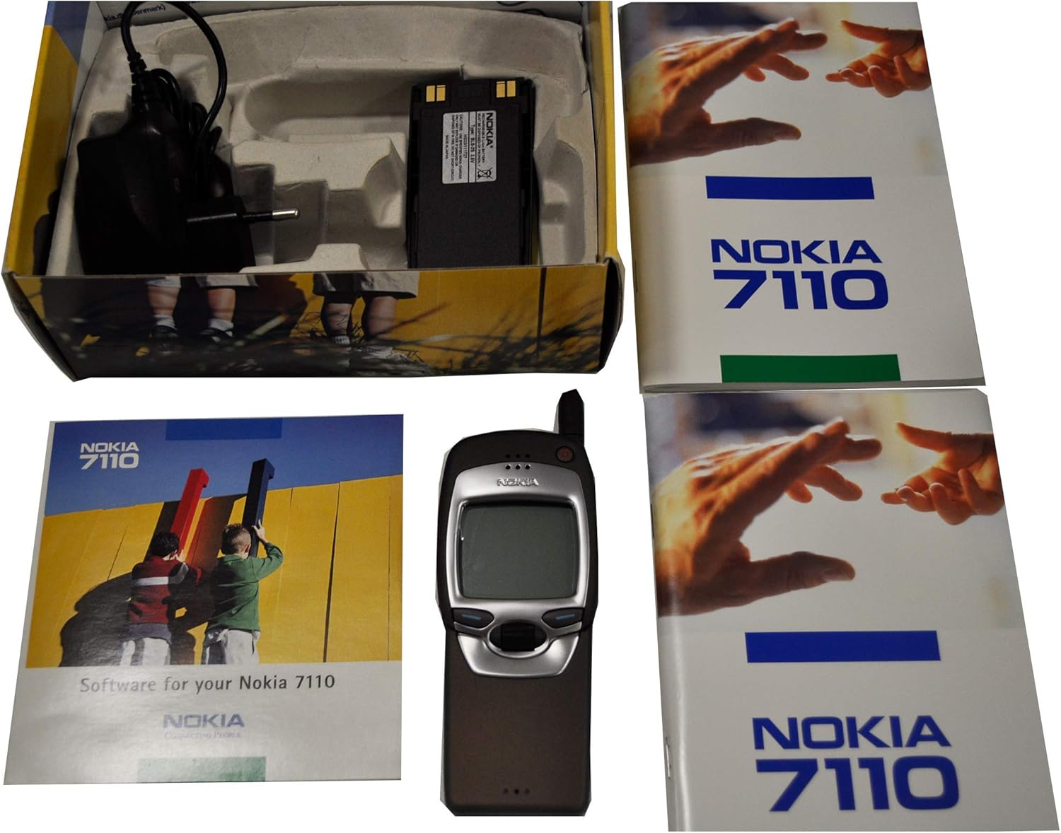 Original Nokia 7110 Factory Unlocked 2G GSM Slider Cellphone - Dark Green/Black