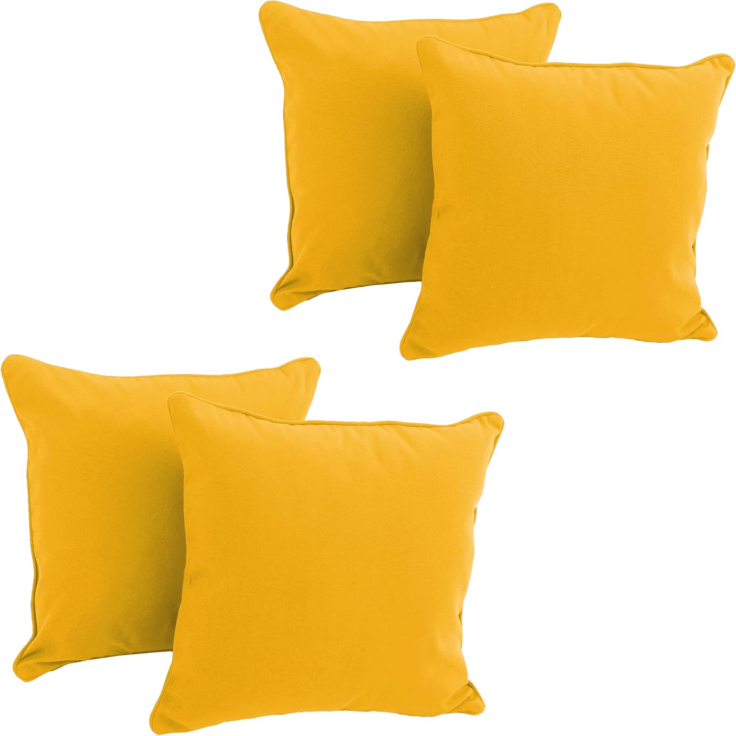 Blazing Needles Corded Twill Square Throw Pillow, 18", Sunset 4 Count