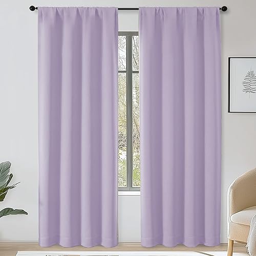 Miniatura 186 de OWENIE Sally Ever Green Cortinas Opacas para Dormitorio Sala de Estar 63 Pulgadas de Largo Juego de 2 Paneles, Aislamiento Térmico Ahorro de Energía