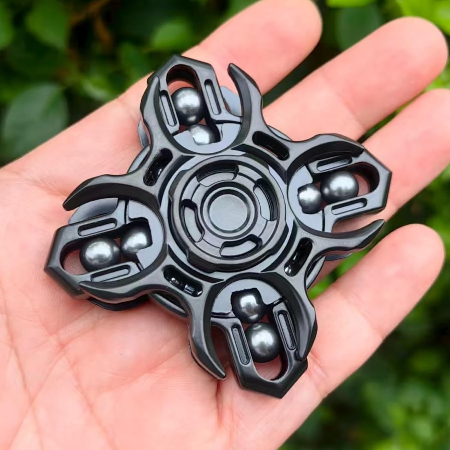 EDC Fidget Sliders Tuning Fork Fingertip Gyroscope Stress Relief Toys for Adults Enhance Concentration and Relaxation Long Spin Time Magnetic Metal Toys (Black)