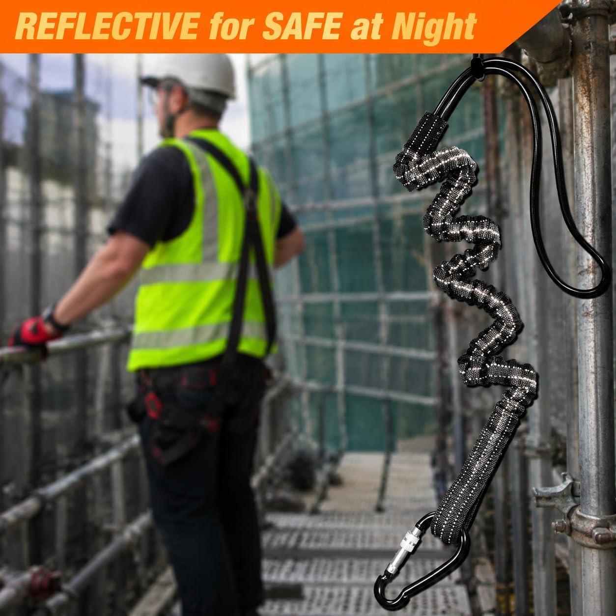 24pcs Safety Tether Tool Lanyard, Tough Adjustable Fall Protection Tether