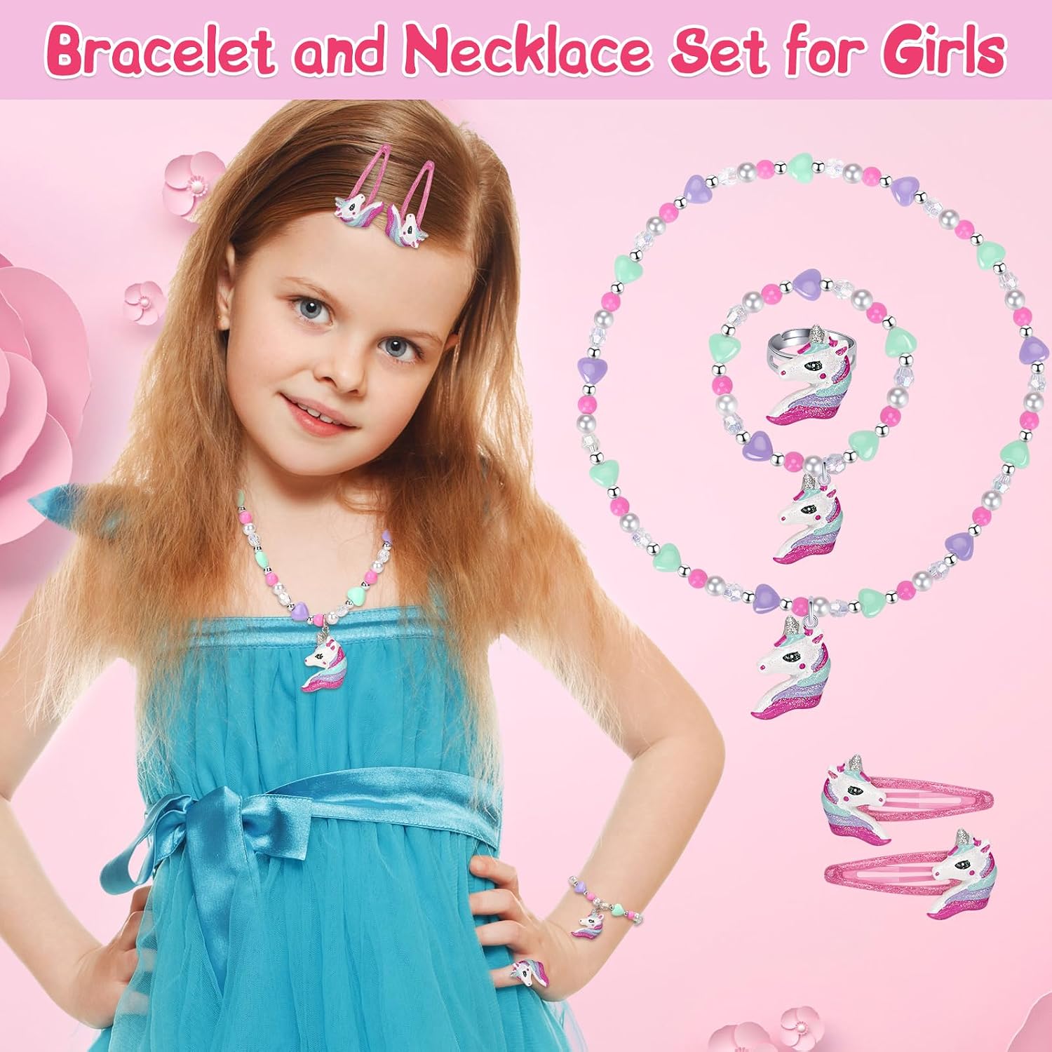 Girls Play Necklace Bracelets Ring Hair