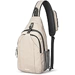 G4Free Sling Bag RFID Blocking Sling Backpack Crossbody Chest Bag Daypack for Hiking Travel(Ivory)