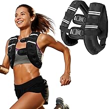 Zikopomi Weighted Vest Woman Man, 6lb/8lb/12lb/16lb/20lb/25lb/30lb Weight Vest with Reflective Stripes for Workout, Strength Training, Running, Fitness, Muscle Building, Weight Loss, Rucking Vest