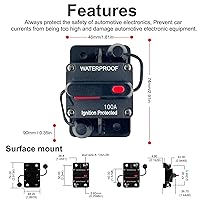 Vista 3 de Disyuntor de 100 amperios de 12 V a 48 V CC con botón de interruptor de reinicio manual para motor de arrastre de barcos, vehículos de remolque