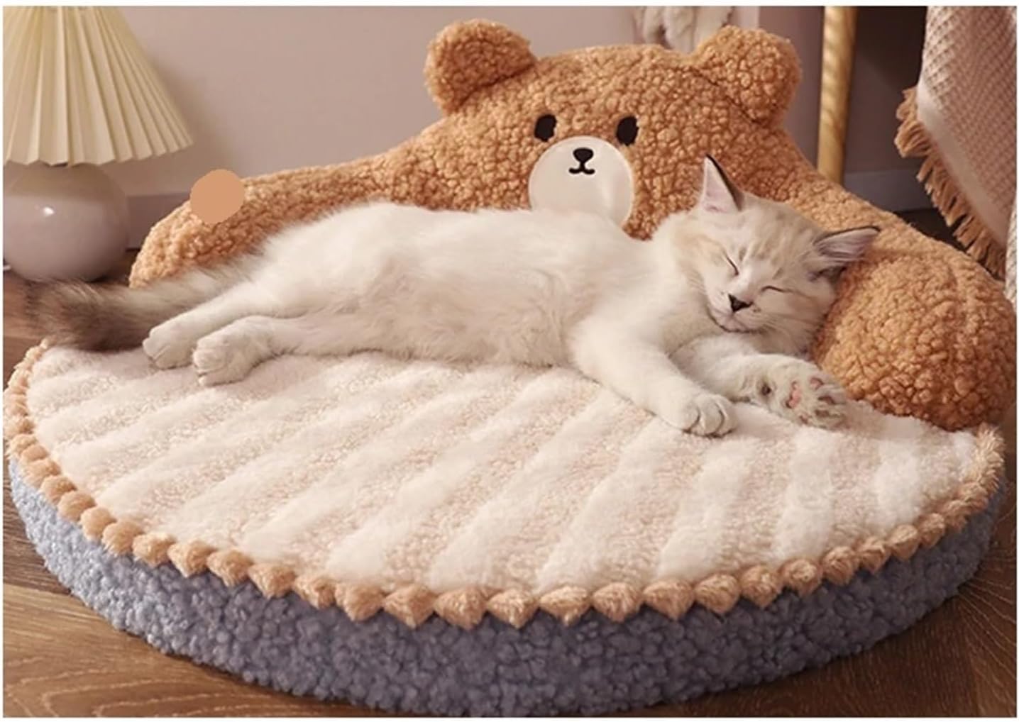 Winter Cat Bed Pet Pad Cushion Compatible with Small Medium Dogs Sleeping Beds Cats Durable Mat Removable Mat Pet Supplies(Bear)