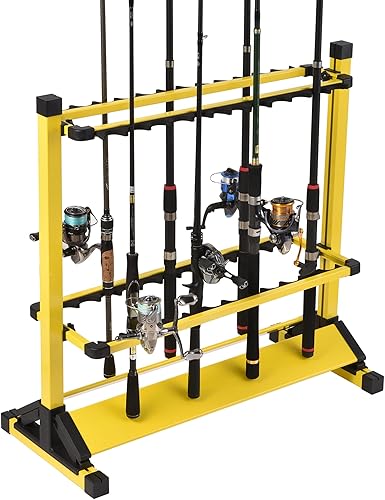 Soporte para caña de pescar, soporte para caña de pescar, 24 ranuras para sostener cañas giratorias de agua salada fresca y combo de carretes,