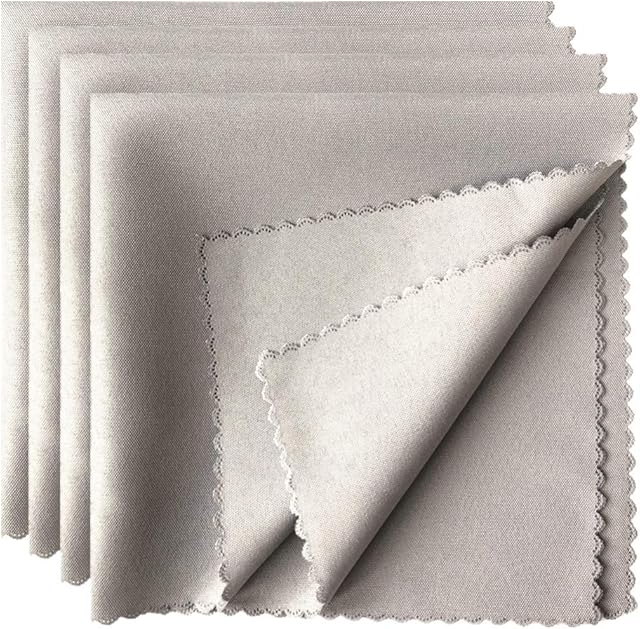 Aisszhao Napkins Cloth-Table Napkin Dinner Cloth Napkins Dinner Napkins Durable Hotel Quality Table Cloth,Christmas Dining Decoration for Home,Wedding,Hotel,Banquet Parties,Xmas Events (Silver Gray)