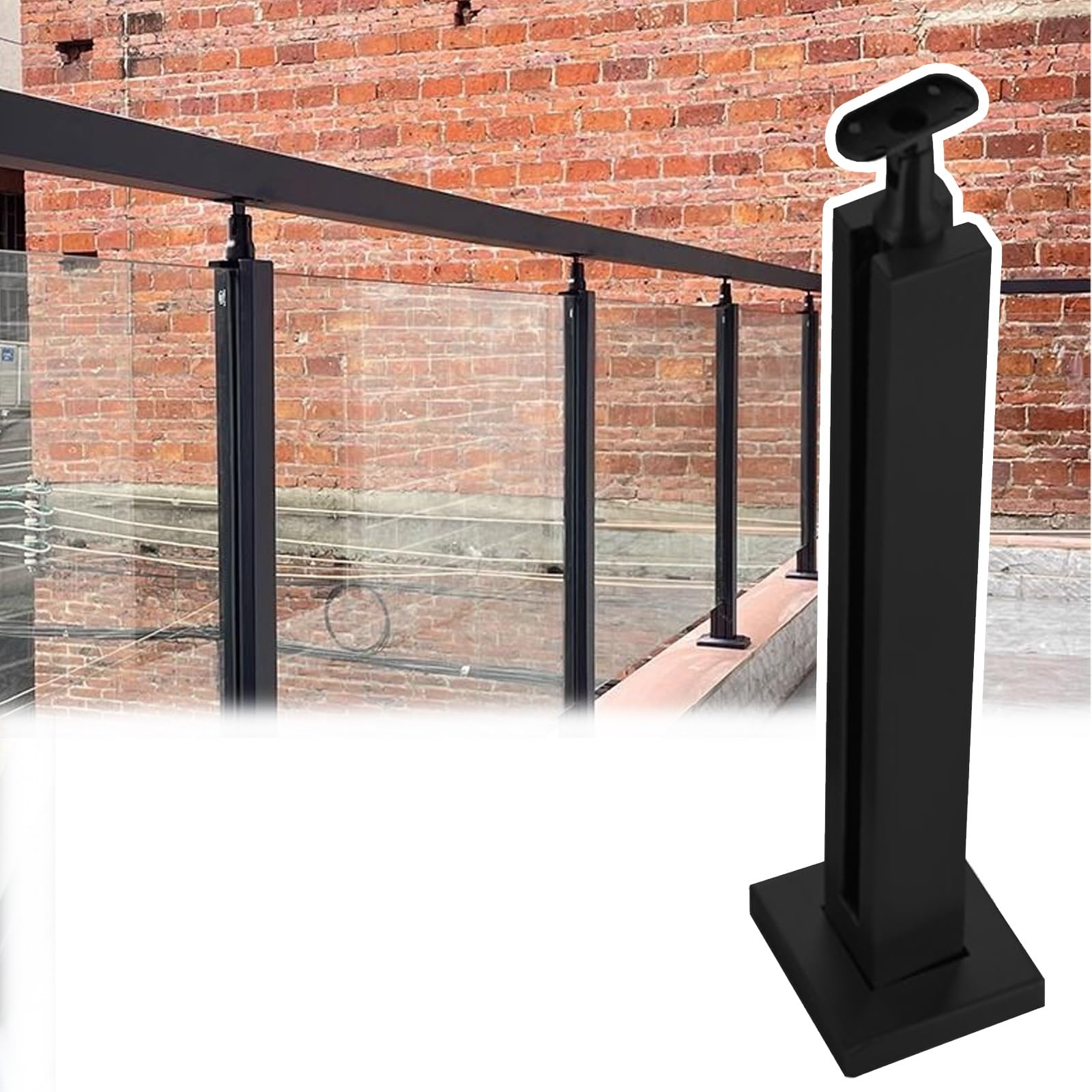 Poteau de garde-corps en verre sécurisé et kit moderne pour escalier intérieur