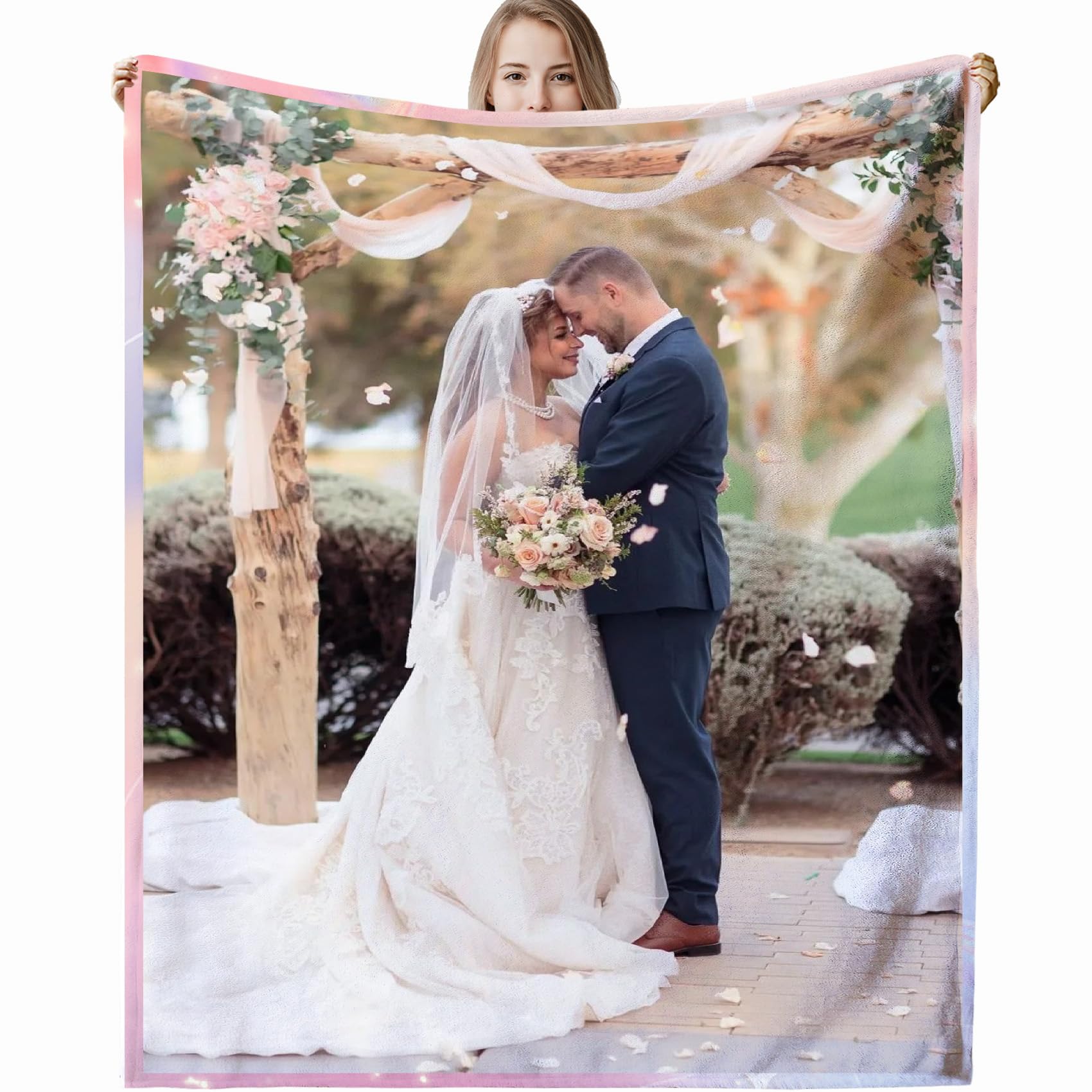 Personalised Blanket for Adults, Custom Photo Blanket Personalised for Adults Kids with Pictures Customized Gifts for Family Kids Pet Friends Birthday Mum, Dad, Boyfriend, Girlfriend
