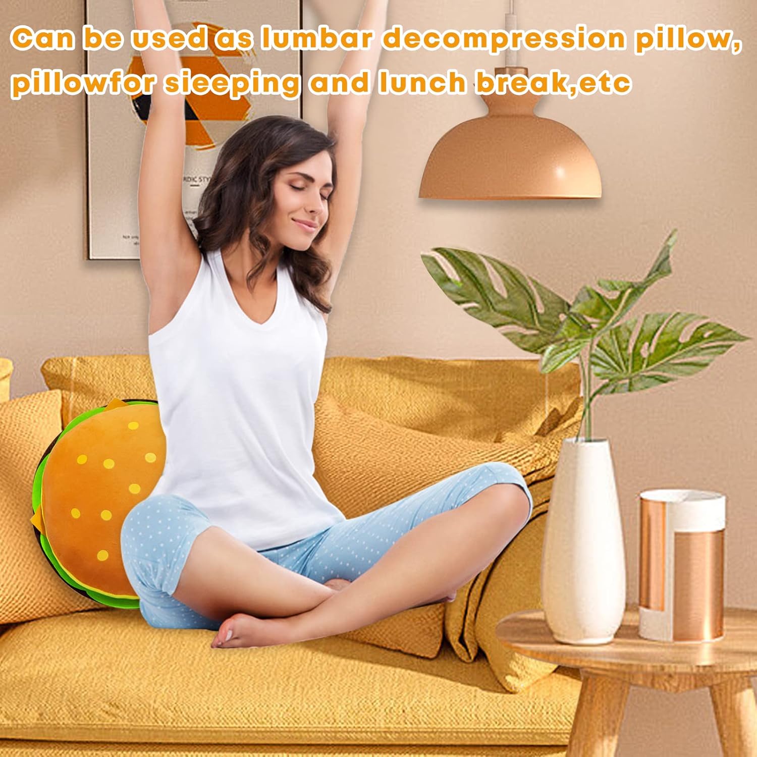 CHELEI2019 15.7" Hamburger Plush Cheeseburger Pillow Stuffed Food Cushion Toy,Gifts for Kids - Image 4