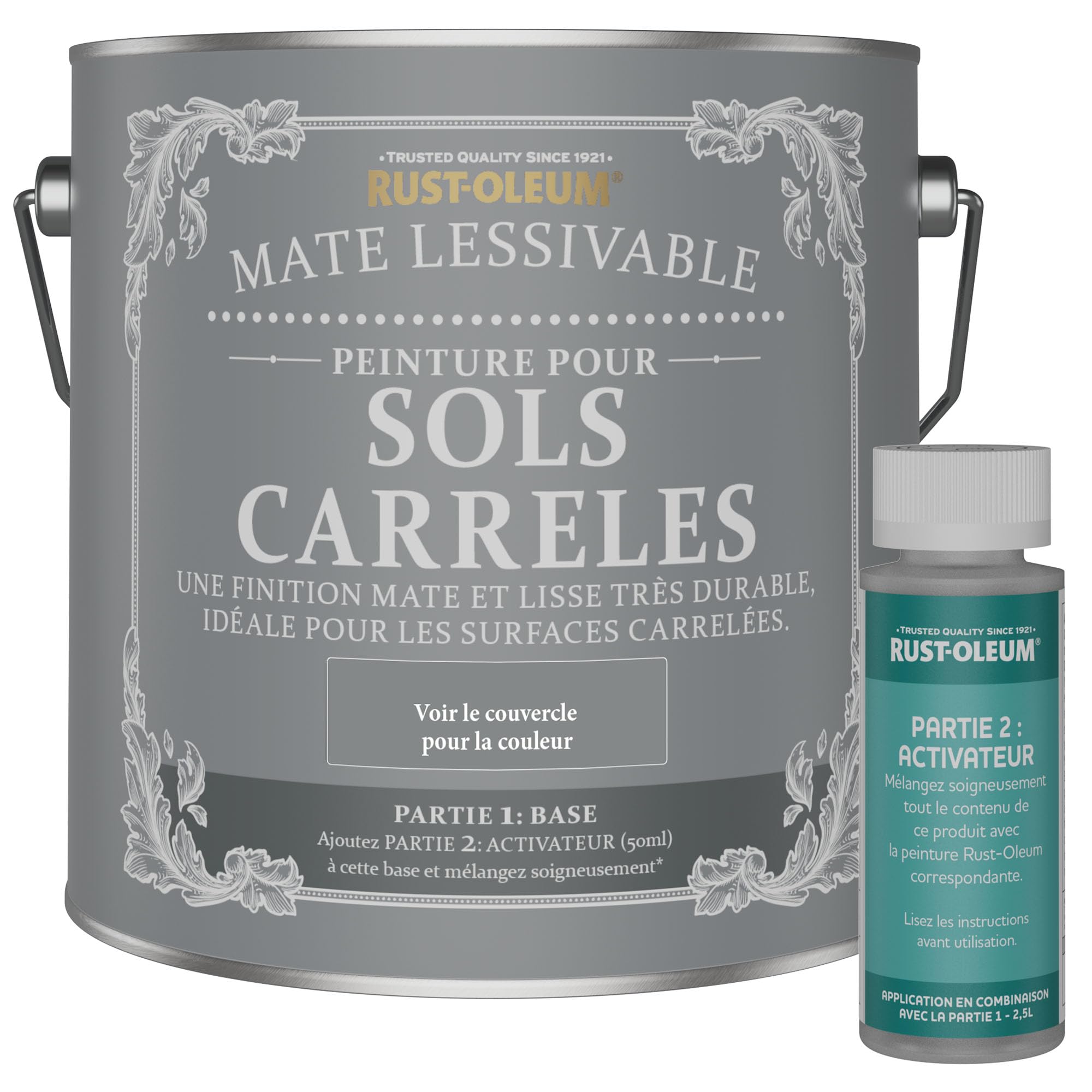 Rust-Oleum Peinture Bleue Lessivable pour Sols Carrelés, Finition Mate - Après l'orage 2.5L
