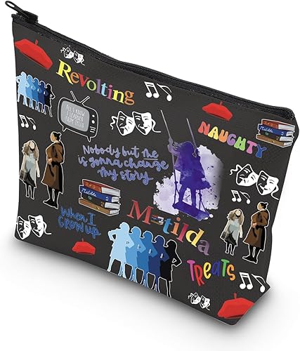 TSOTMO Televisión Regalo Comedia Tragedia Máscara Teatro Drama Bolsa Regalos Actriz Bolsa Cremallera Bolsa Amante Musical, Beige, Blk-matilda