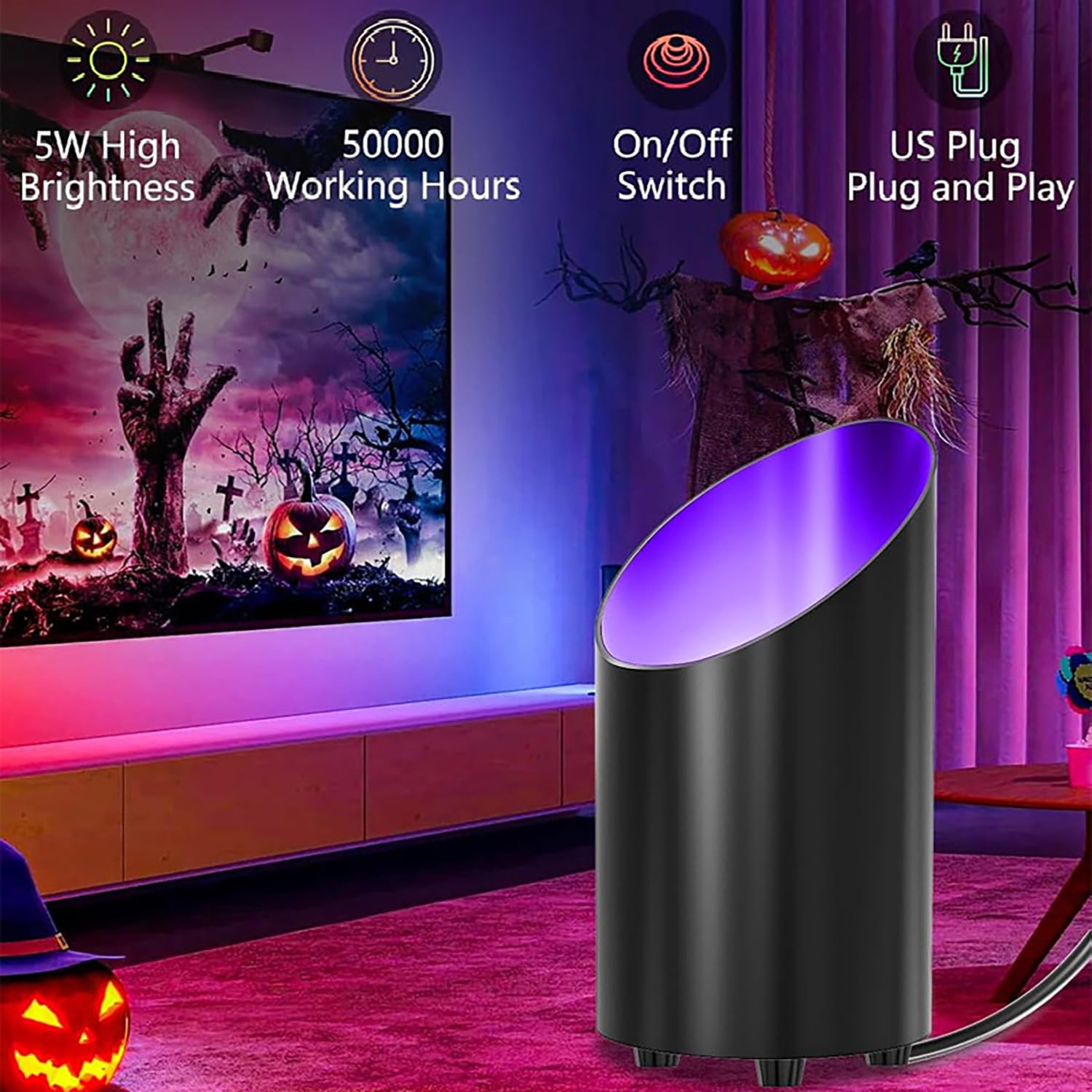 2 Stück LED Uplight Spot RGB Spotlichter Bodenstrahler mit Fernbedienung und Schalter Up Lights Bodenleuchte für den Innenbereich Indirekten Beleuchtung Bodenbeleuchtung für Zuhause Pflanzen Bilder