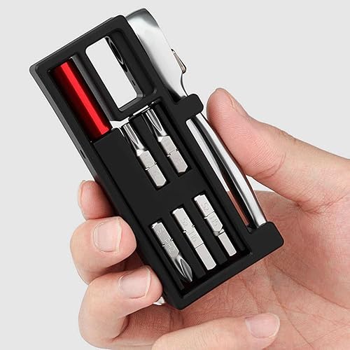 Miniatura 6 de Kit de reparación de neumáticos de ciclismo, juego de artilugios portátiles multifuncionales, equipo de herramientas compactas para bicicletas con