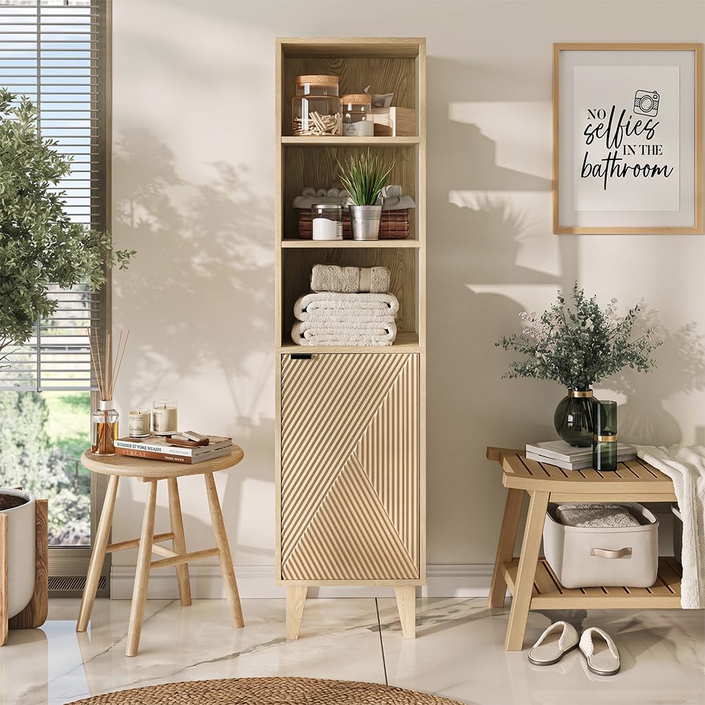 Vicco Armario de baño Arven, Roble 40 x 160 cm